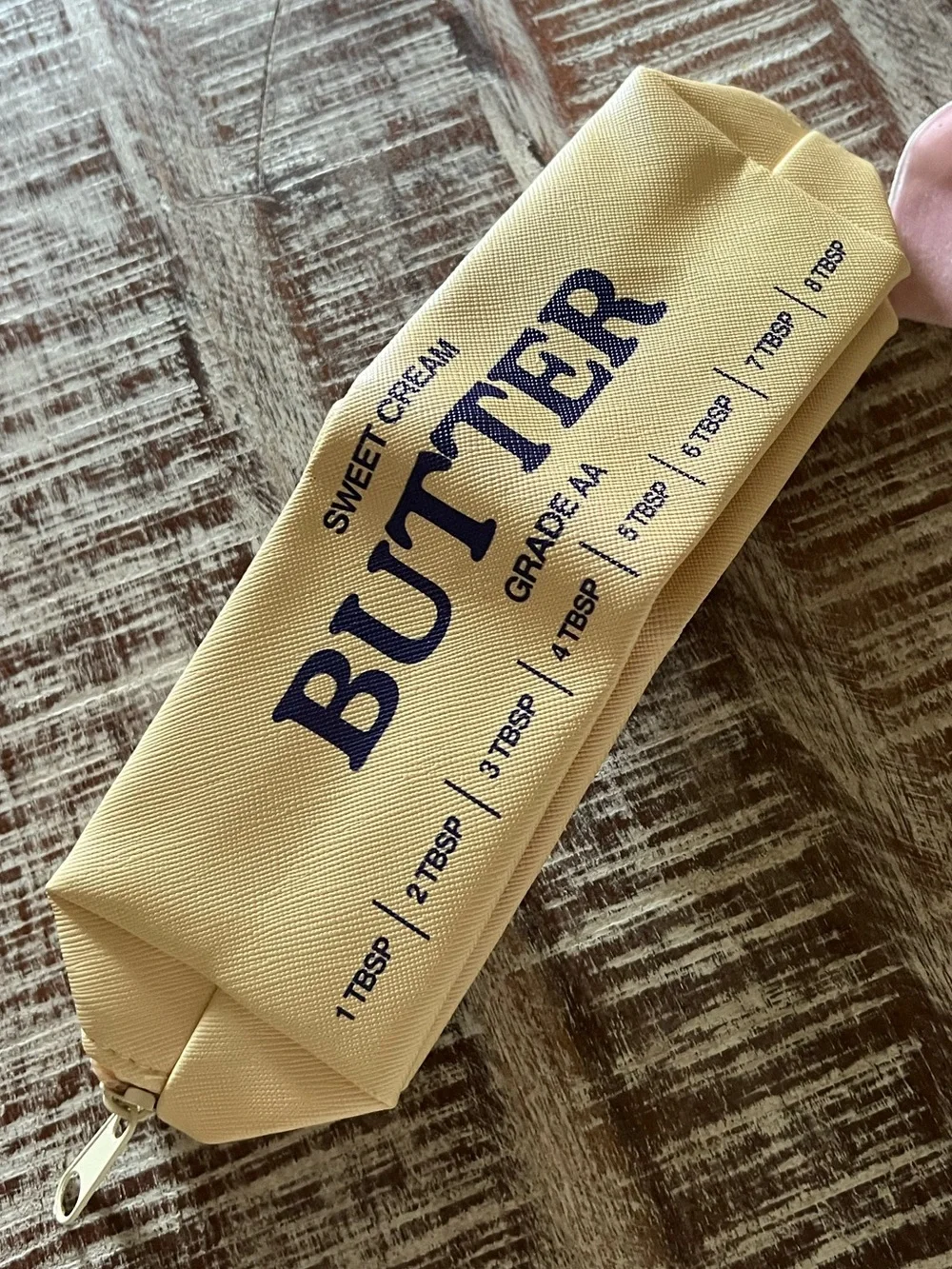 Butter Stick Pencil Case Yellow Novelty Zipper Pouch Kawaii Back to School